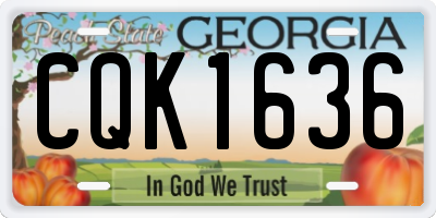 GA license plate CQK1636