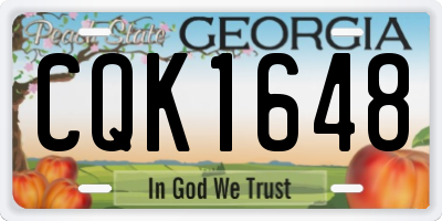 GA license plate CQK1648
