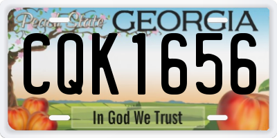 GA license plate CQK1656