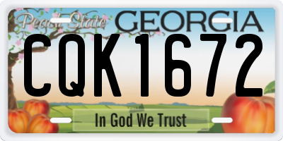 GA license plate CQK1672