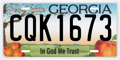 GA license plate CQK1673