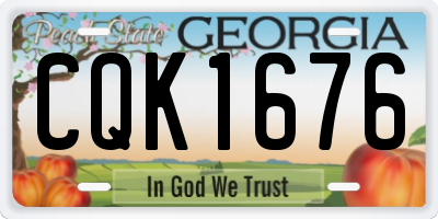 GA license plate CQK1676