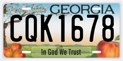 GA license plate CQK1678