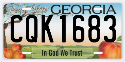 GA license plate CQK1683