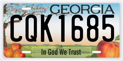 GA license plate CQK1685