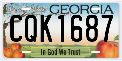 GA license plate CQK1687