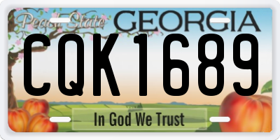 GA license plate CQK1689
