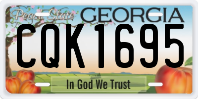 GA license plate CQK1695