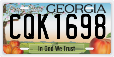 GA license plate CQK1698