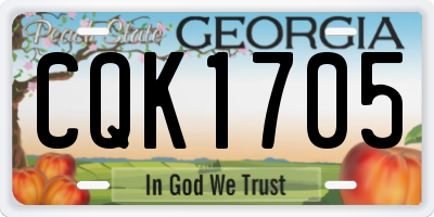GA license plate CQK1705