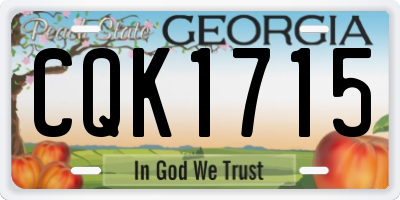GA license plate CQK1715