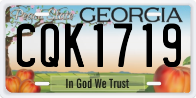 GA license plate CQK1719