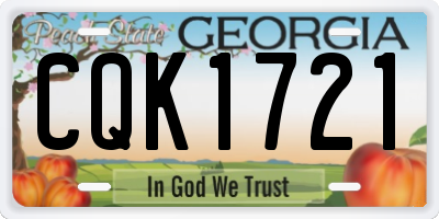 GA license plate CQK1721