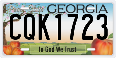 GA license plate CQK1723
