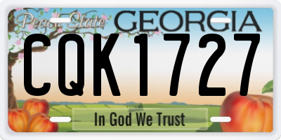 GA license plate CQK1727