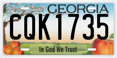 GA license plate CQK1735