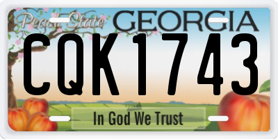 GA license plate CQK1743