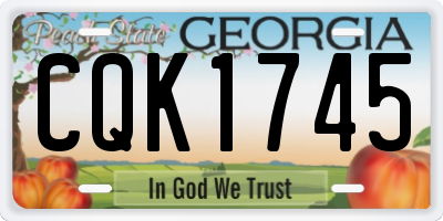GA license plate CQK1745