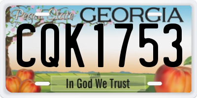 GA license plate CQK1753