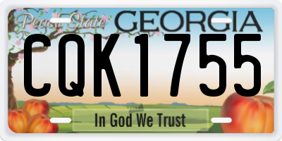 GA license plate CQK1755