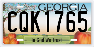 GA license plate CQK1765