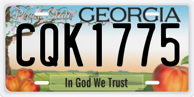 GA license plate CQK1775