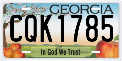 GA license plate CQK1785