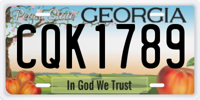 GA license plate CQK1789