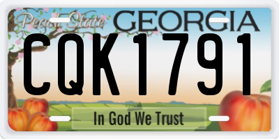 GA license plate CQK1791