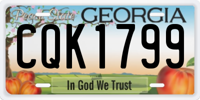 GA license plate CQK1799