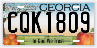 GA license plate CQK1809