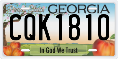 GA license plate CQK1810