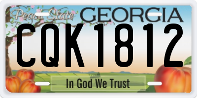 GA license plate CQK1812