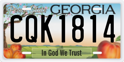 GA license plate CQK1814