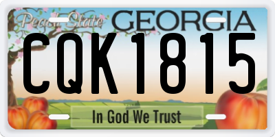GA license plate CQK1815