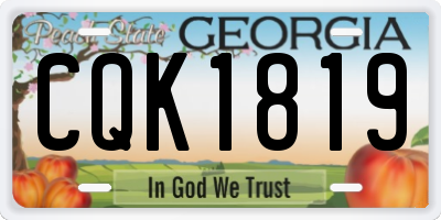 GA license plate CQK1819