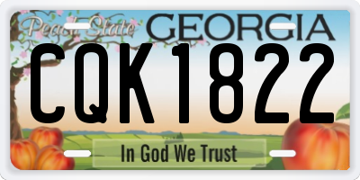 GA license plate CQK1822