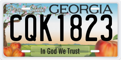 GA license plate CQK1823