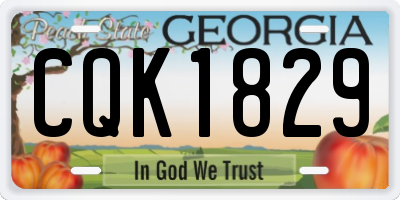 GA license plate CQK1829