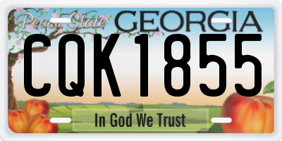 GA license plate CQK1855