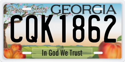 GA license plate CQK1862