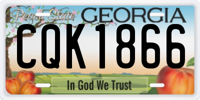 GA license plate CQK1866