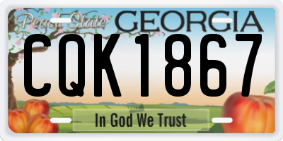 GA license plate CQK1867