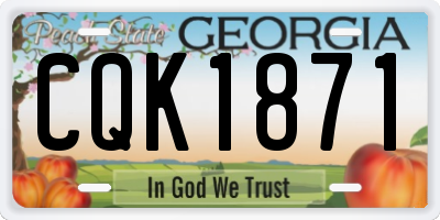 GA license plate CQK1871