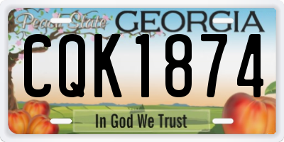 GA license plate CQK1874