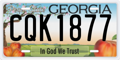 GA license plate CQK1877