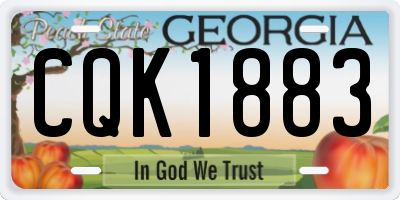 GA license plate CQK1883
