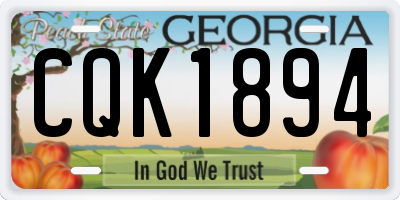 GA license plate CQK1894