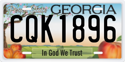 GA license plate CQK1896