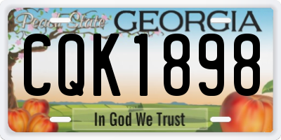GA license plate CQK1898